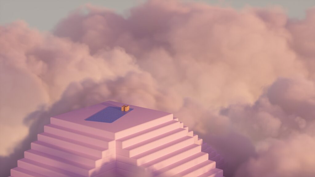 platform in the clouds you could sleep on